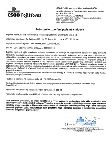 Osvědčení o pojištění